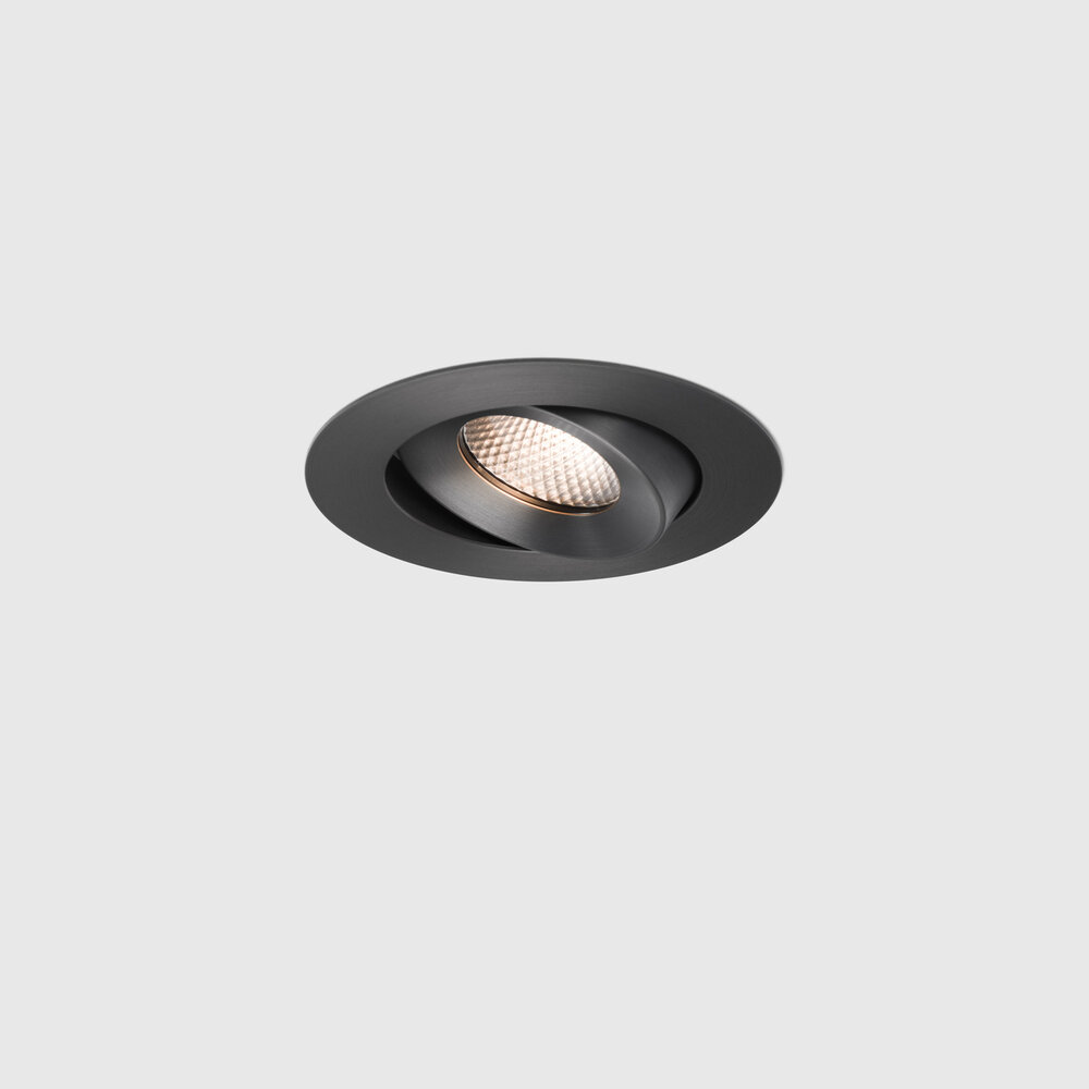 FLEXX Round adjustable recessed spot - Brushed Black