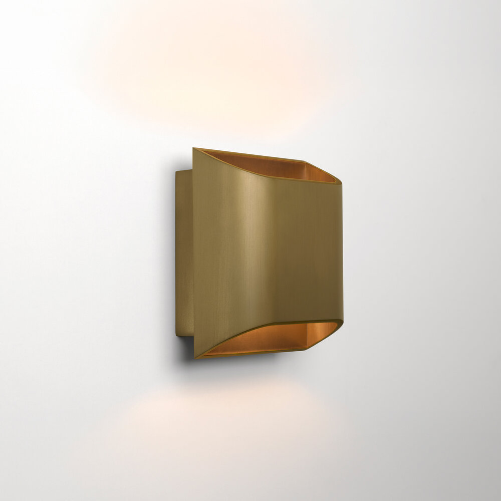 EDGE up-down wandlamp - Geborsteld Goud