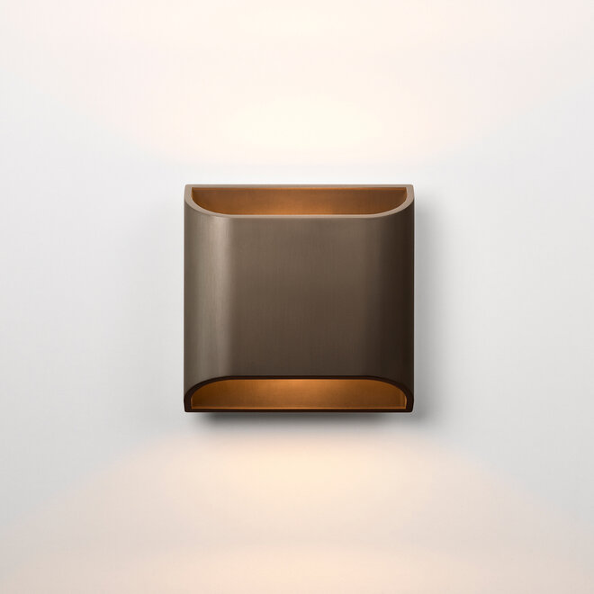 EDGE up-down wandlamp - Geborsteld Brons