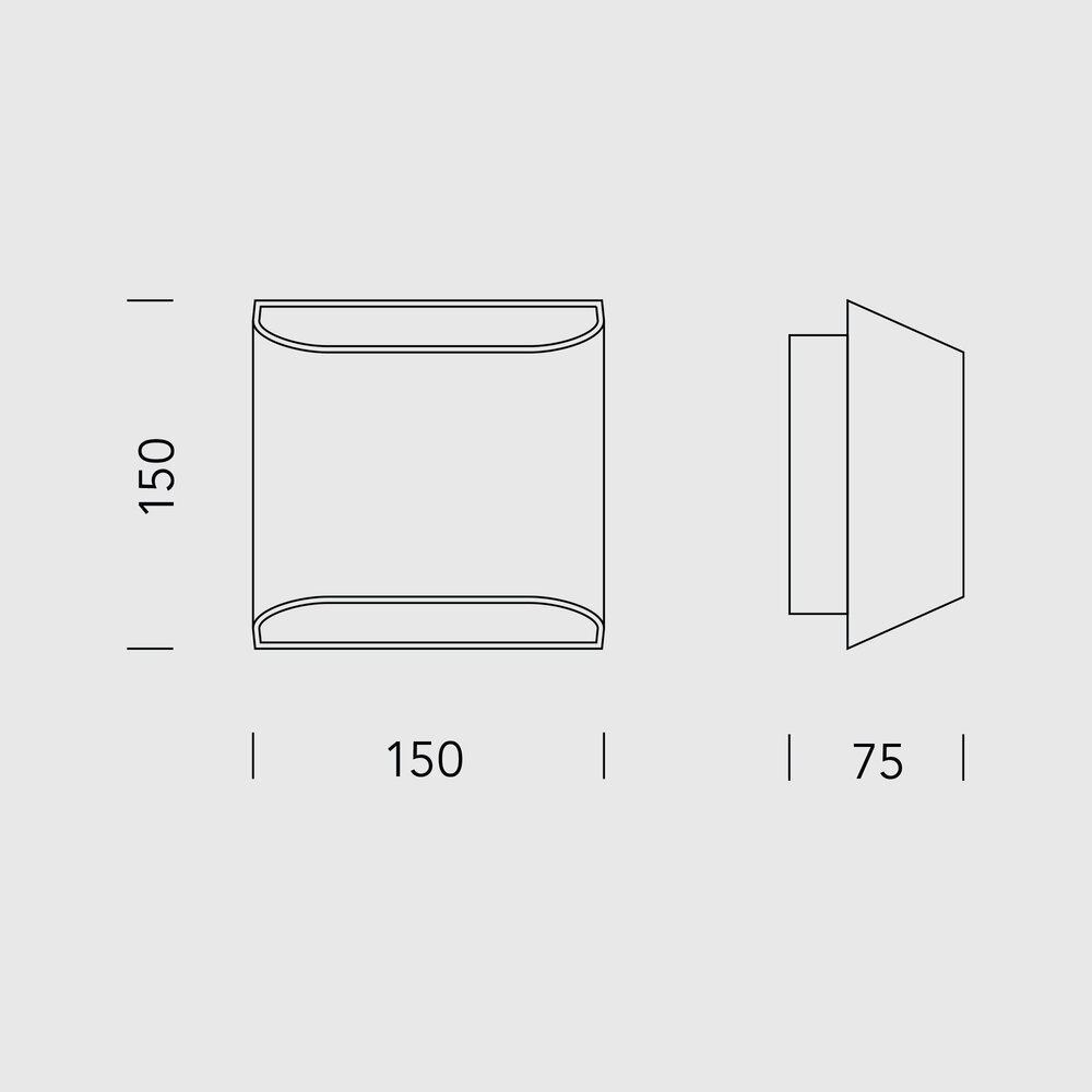 EDGE up-down wandlamp - Geborsteld Zwart