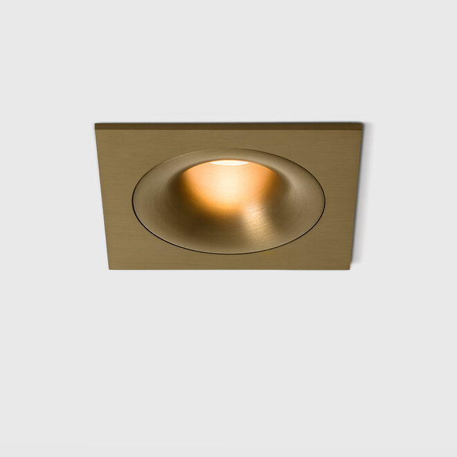 FLOW - Verdiepte inbouw LED downlight vierkant - Geborsteld Goud