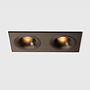 FLOW - Deep recessed LED downlight double square - Brushed Bronze