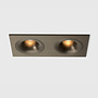 FLOW - Deep recessed LED downlight double square - Brushed Champagne