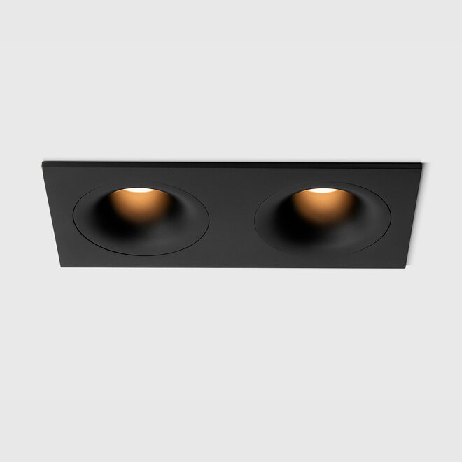 FLOW - Deep recessed LED downlight double square - Black