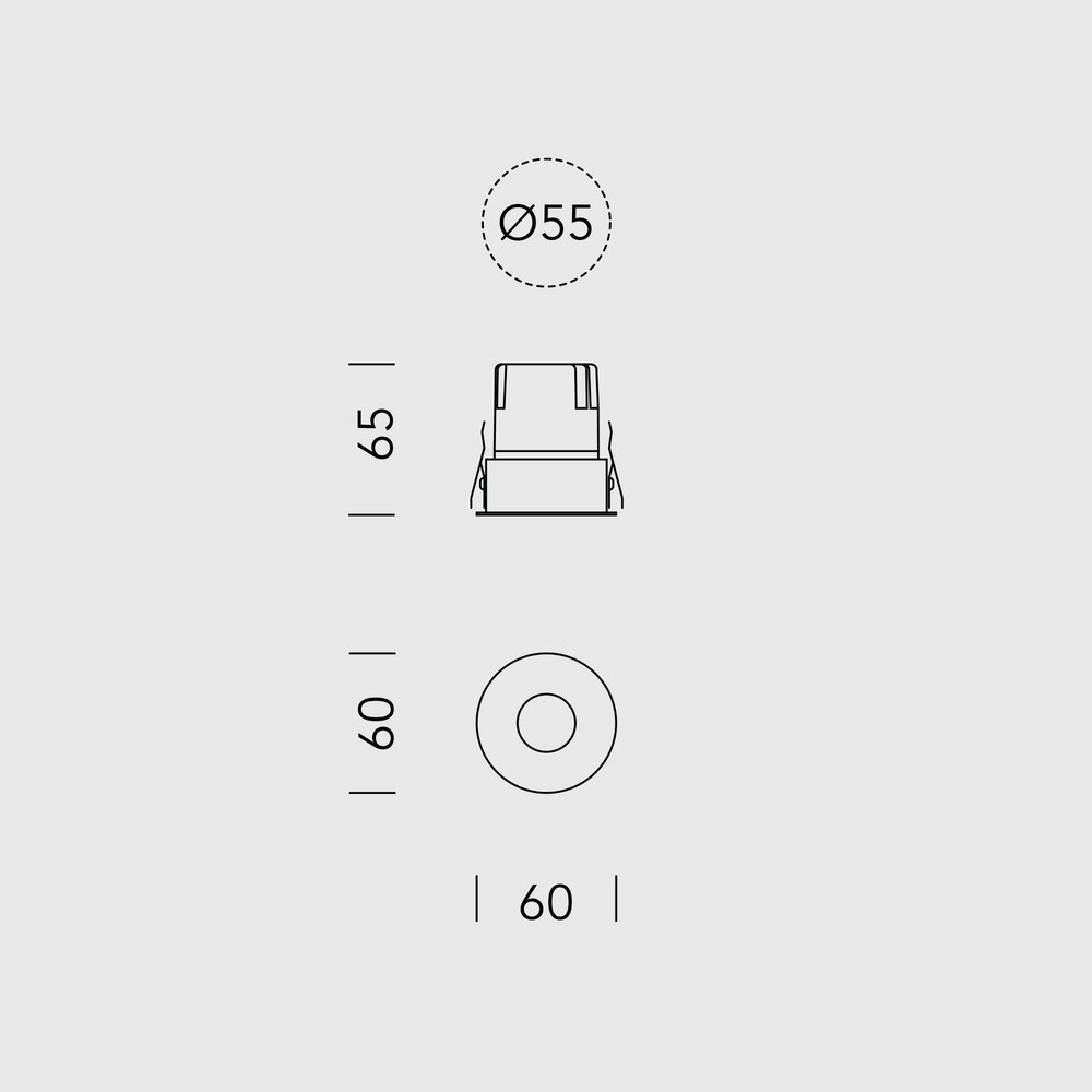 FLOW - Verdiepte inbouw LED downlight - Zwart