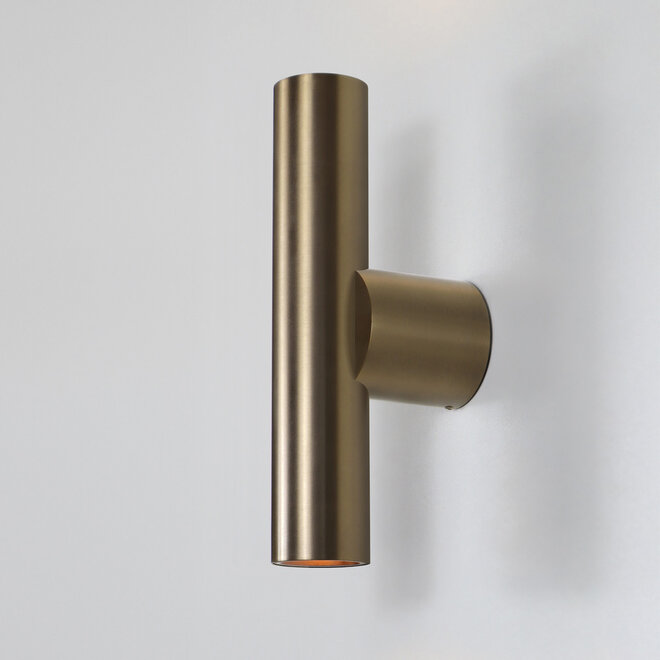 SPOT40 LED up-down wandlamp - Geborsteld Goud V2