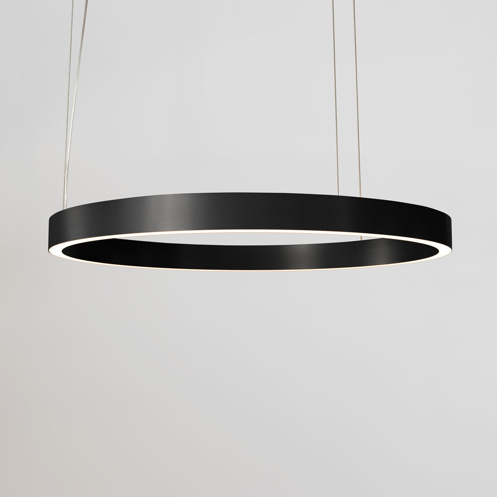 HALO Up-Down Slim LED suspended ring light - Black