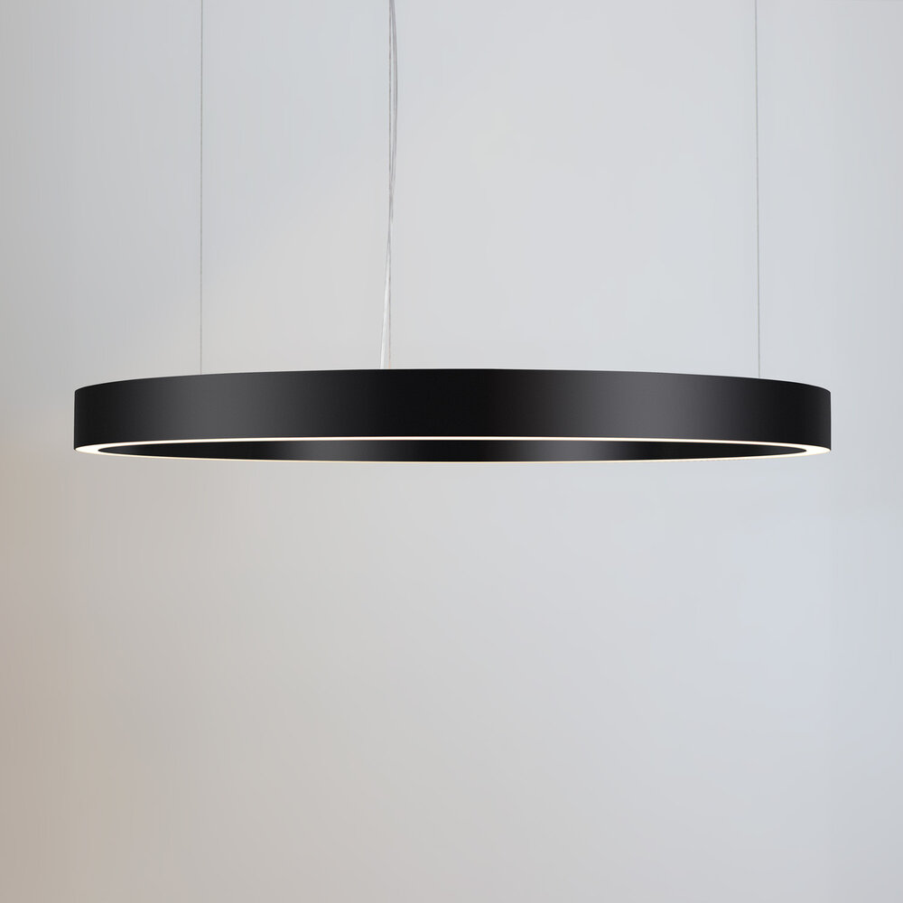 HALO Up-Down Slim LED suspended ring light - Black