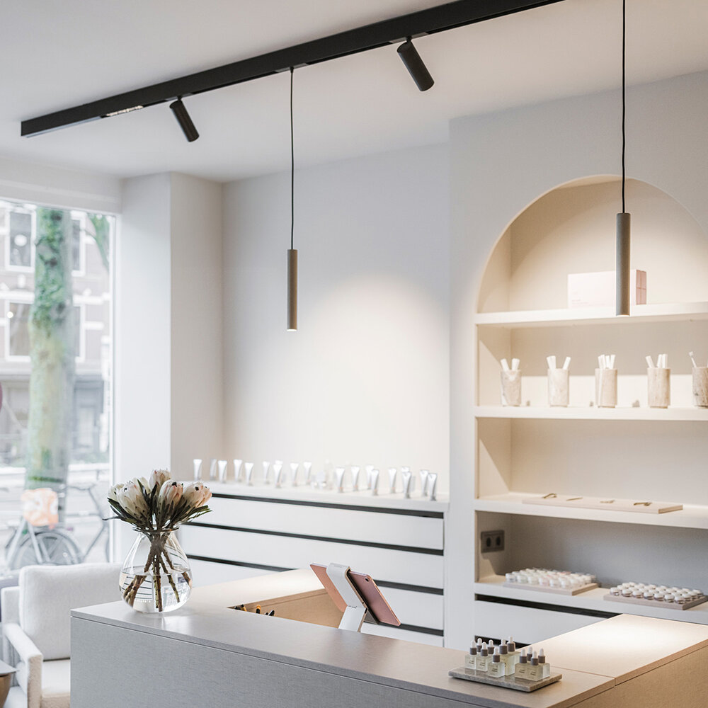 CLIXX SLIM magnetic track light system - TUBE PENDANT 35 LED module - Brushed black