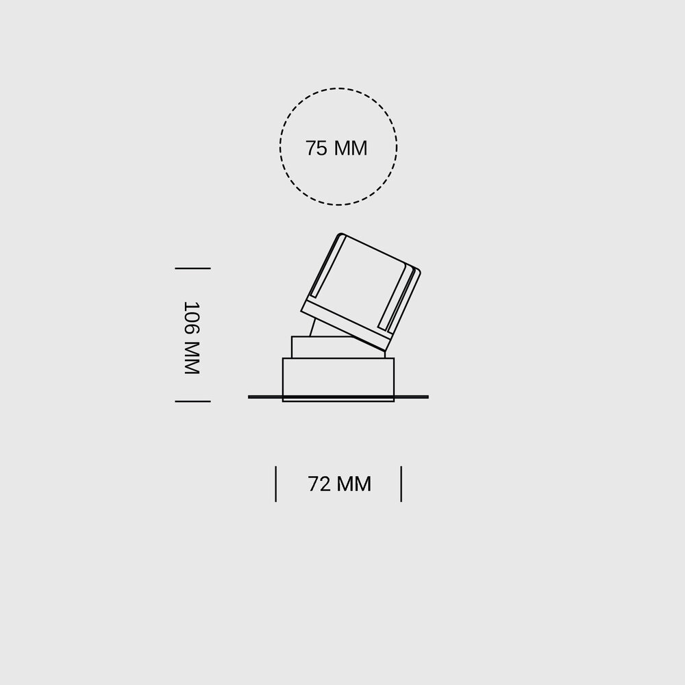 CONE - Deep anti-glare trimless recessed LED spot Large - Black