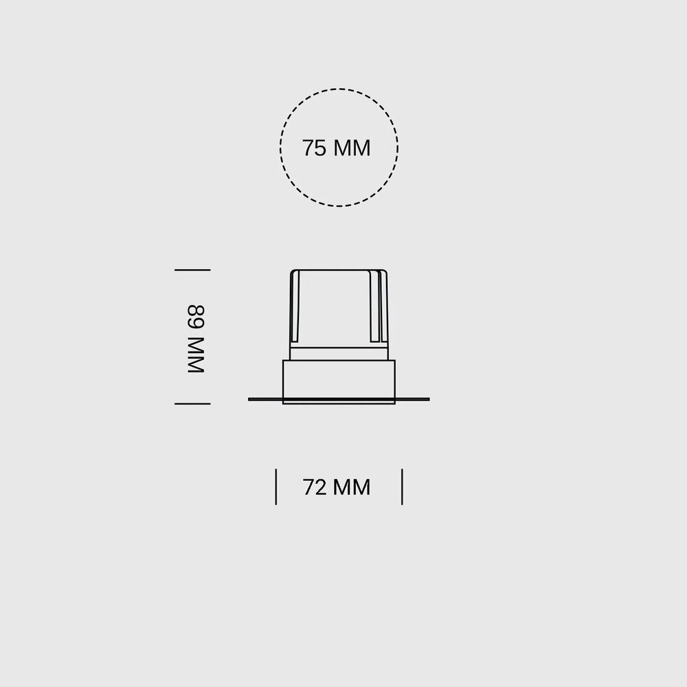CONE - Verdiepte anti-verblinding trimless inbouw LED spot Large - Zwart