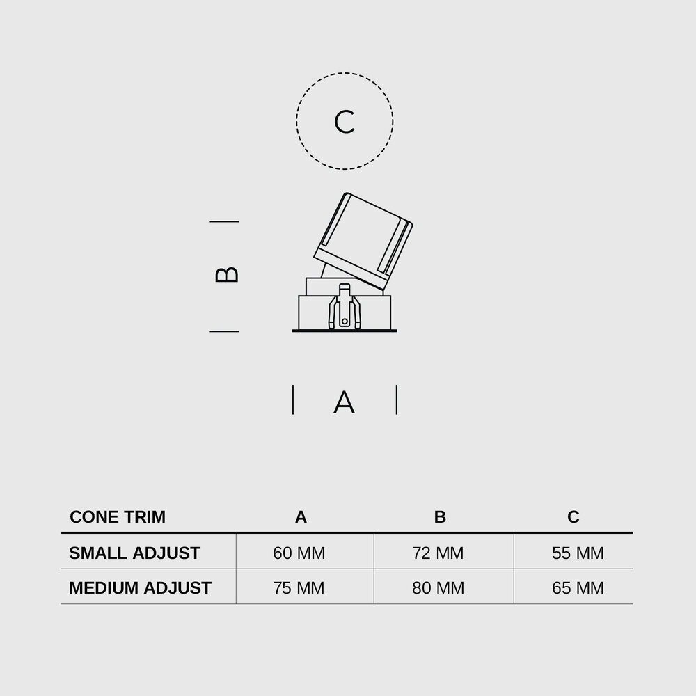 CONE - Verdiepte anti-verblinding inbouw LED spot - Gepoedercoat Zwart