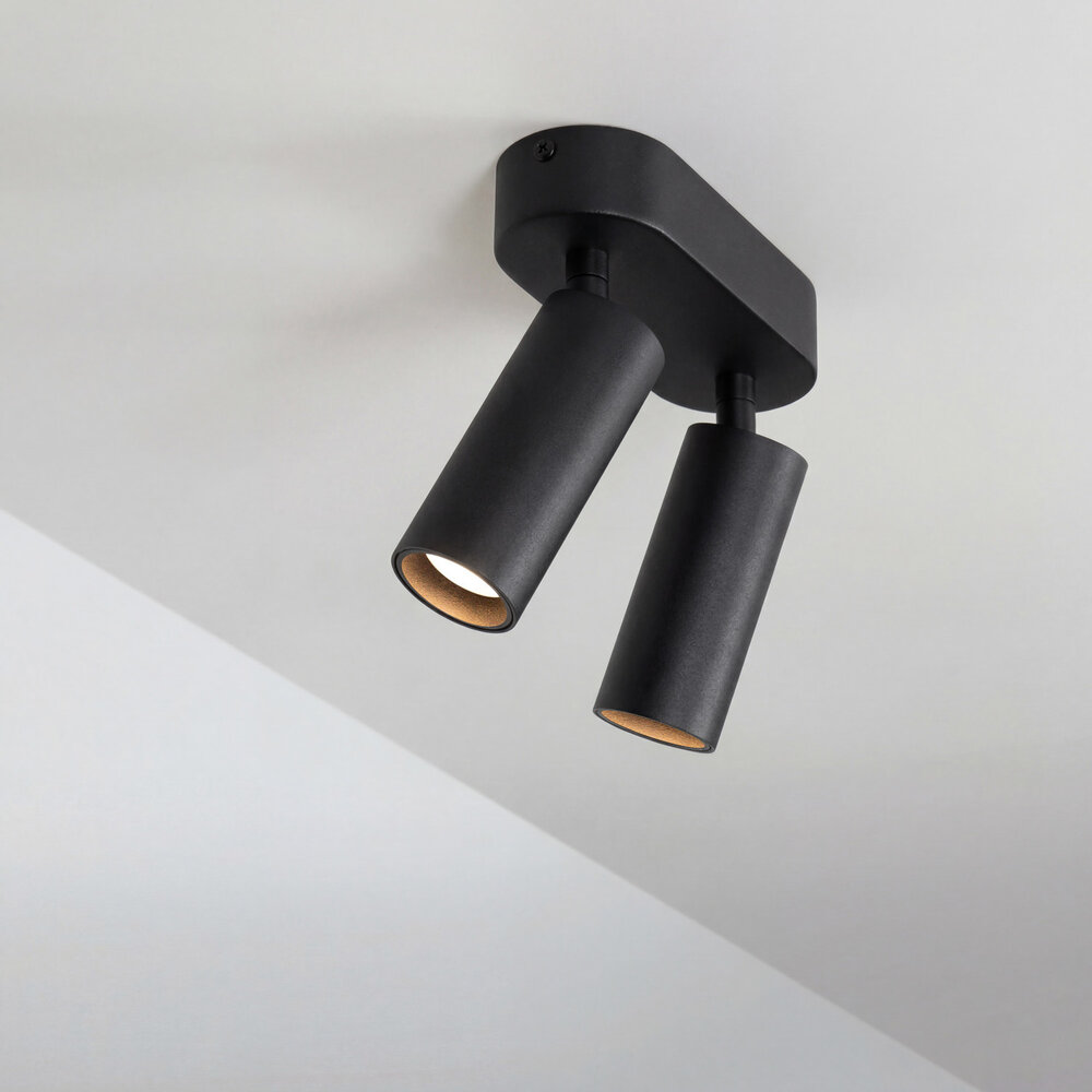 SPOT40 verstelbare opbouw LED spot Dubbel - Zwart