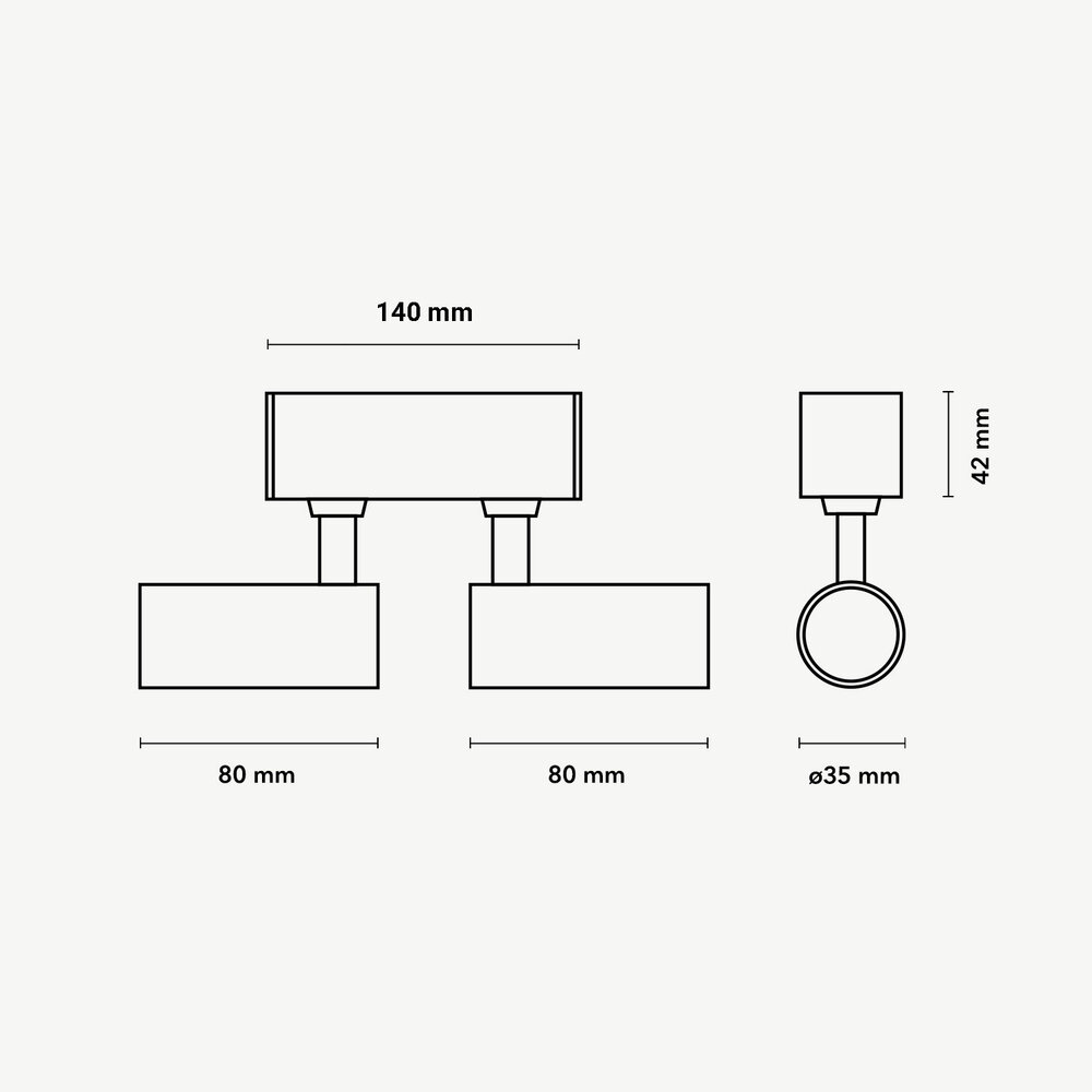 CLIXX SLIM magnetic track light system - SPOT35D LED module - Brushed Champagne
