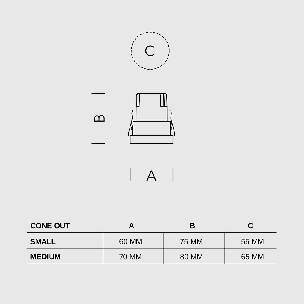CONE OUT - Verdiepte anti-verblinding semi-inbouw LED spot - Geborsteld Champagne