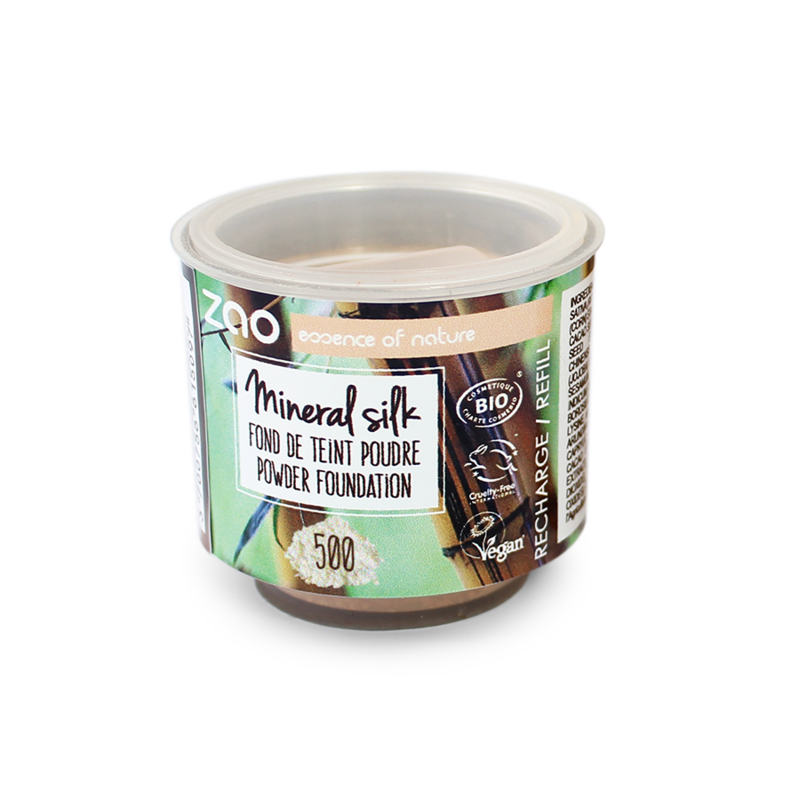 Zao Recharge Fond de Teint Mineral Silk Invisible Matifiante 500