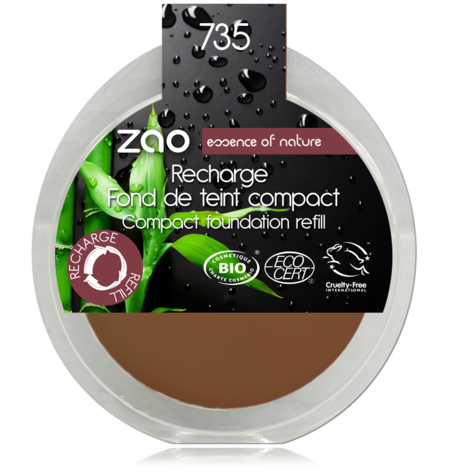 Zao Recharge Fond de Teint Compact Peaux Foncées
