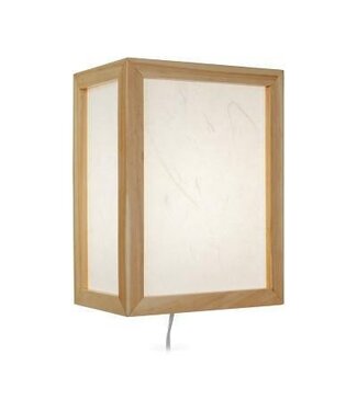 Fine Asianliving Japanese Wall Lamp Ricepaper Shoji Wood Shizuka Natural
