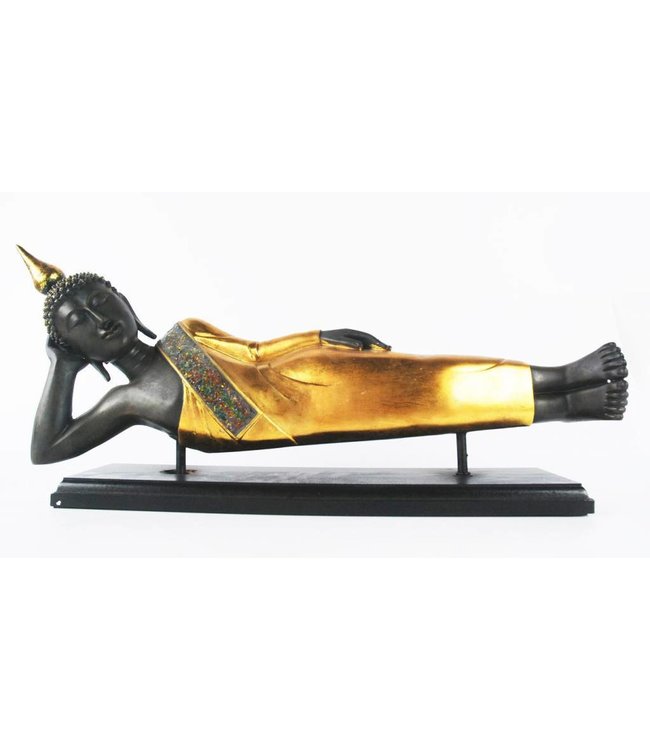 Statua di Buddha Posa Decorazione Oro L56xP14xH29cm