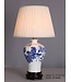 Chinese Table Lamp Porcelain White Blue Landscape