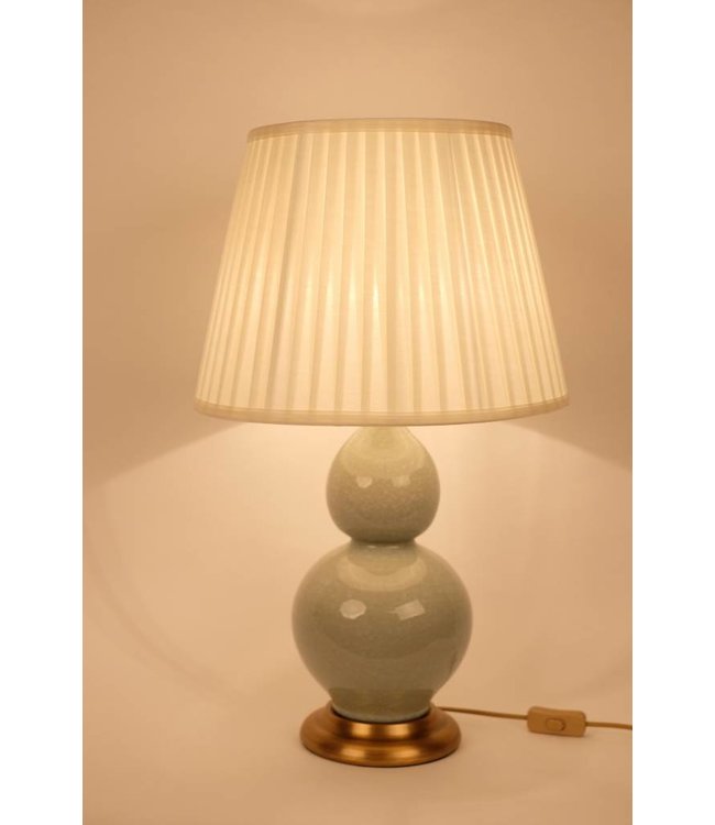 Lampada da Tavolo Cinese in Porcellana Menta L38xP38xA64cm