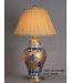 Lampada da Tavolo Cinese in Porcellana Oro con Blu