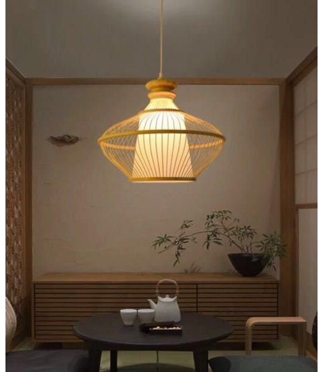 Bamboo Lampshade Pendant Light Handmade - Ophelia D46xH40cm