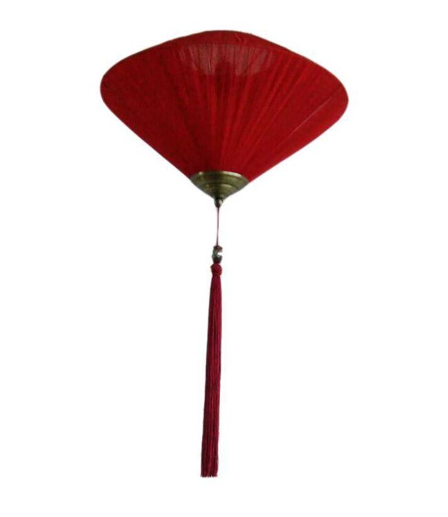 Lampada Cinese Lucky Rosso Seta D40xH25cm