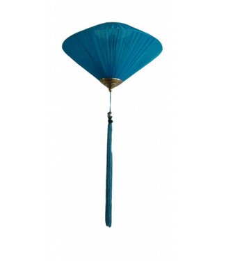 Fine Asianliving Chinese Lamp Ocean Blue Silk D50xH30cm