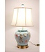 Chinese Table Lamp Turquoise Handpainted Flowers D35xH63cm