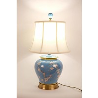 Chinese Tafellamp Porselein Handgeschilderd Gemberpot Blauw