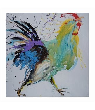 Fine Asianliving Oil Painting Chinese Rooster Hand-painted W70xH70cm