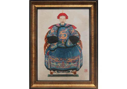 Fine Asianliving Chinese Ancestor Portrait Painting Glicee Handmade W36xH48cm