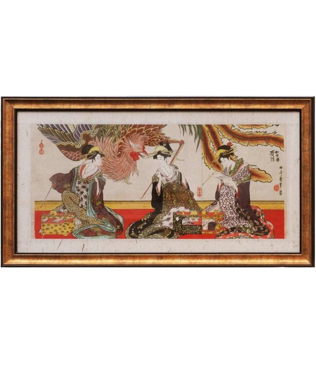Japanese Painting Three Japanese Geisha's