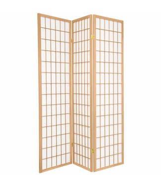 Fine Asianliving Biombo Japonés Shoji A135xA180cm 3 Paneles Papel de Arroz Natural - Tana Separador