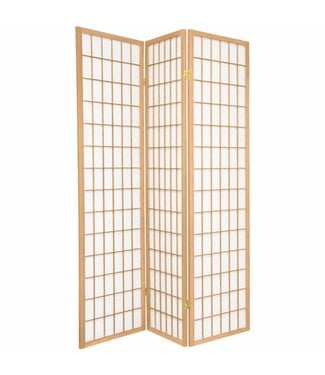 Fine Asianliving Japanische Paravent Raumteiler Trennwand B135xH180cm 3-teilig Shoji Reispapier Naturel