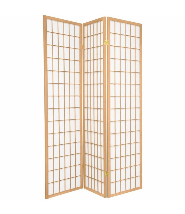 Biombo Japonés A135xA180cm 3 Paneles Shoji Papel de Arroz Natural - Tana Separador