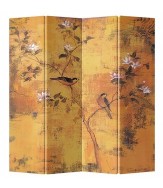 Fine Asianliving Paravent Interieur L160xH180cm 4 Panneaux Fleurs Vintage