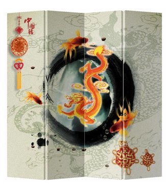 Fine Asianliving Chinees Kamerscherm Oosters Scheidingswand B160xH180cm 4 Panelen Ouroboro