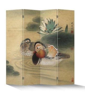 Fine Asianliving Paravent Chinois L160xH180cm 4 Panneaux Canards