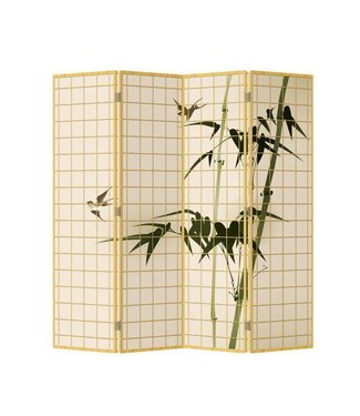 Fine Asianliving Paravent Japonais L160xH180cm 4 Panneaux Bambou Naturel