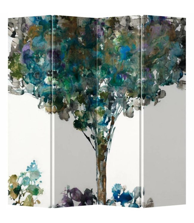 Room Divider Privacy Screen 4 Panel Artistic Tree L160xH180cm