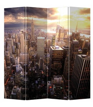 Fine Asianliving Room Divider Privacy Screen 4 Panel New York by Sunset L160xH180cm