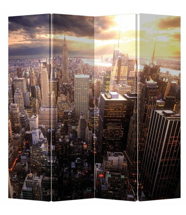 Room Divider Privacy Screen 4 Panel New York by Sunset L160xH180cm