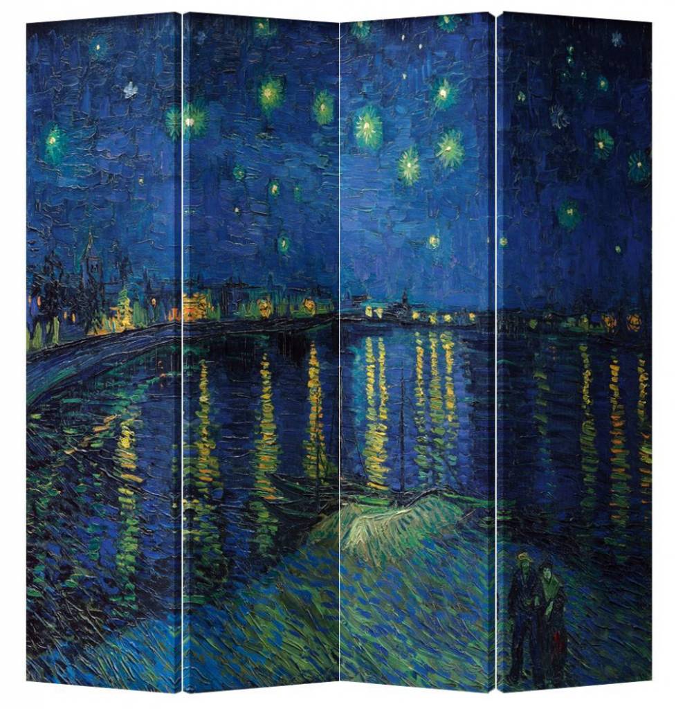 Paravento Separè Divisorio Interno L160xA180cm Van Gogh Notte