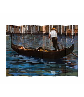 Fine Asianliving Kamerscherm Scheidingswand B240xH180cm 6 Panelen Gondelboot