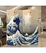 Japanese Oriental Room Divider Folding Privacy Screen 4 Panel Kanagawa Nami L160xH180cm
