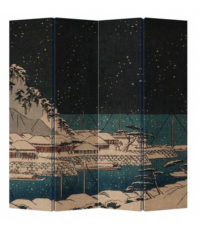 Paravent L160xH180cm Cloison Amovible Séparateur de Pièce des Deux Côtés