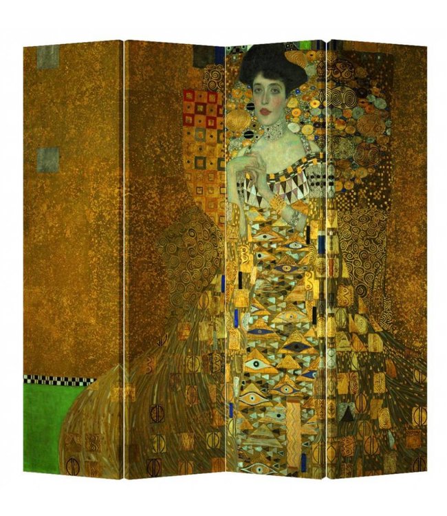 Kamerscherm Scheidingswand B160xH180cm 4 Panelen Gustav Klimt - Adele Bloch-Bauer Portret