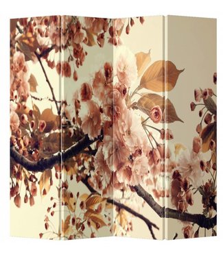 Fine Asianliving Room Divider Privacy Screen 4 Panel Sakura Cherryblossoms L160xH180cm